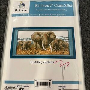 Bilrost Cross Stitch Kit #D158 Holy Elephants NEW
